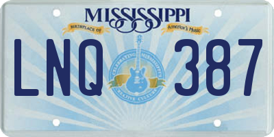 MS license plate LNQ387