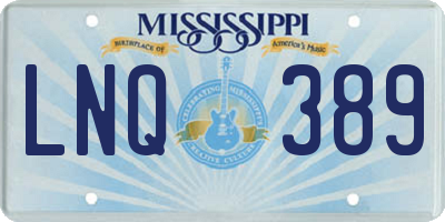 MS license plate LNQ389