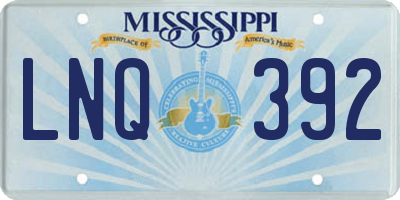 MS license plate LNQ392