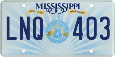 MS license plate LNQ403