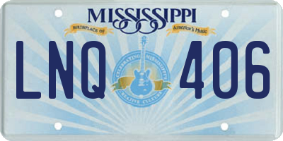 MS license plate LNQ406