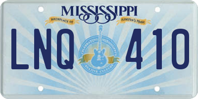 MS license plate LNQ410
