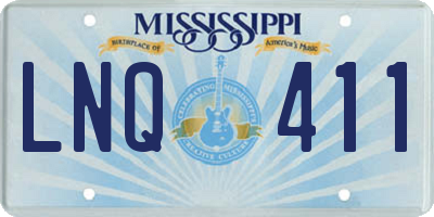 MS license plate LNQ411