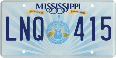 MS license plate LNQ415