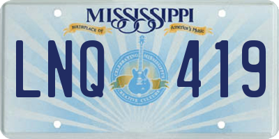 MS license plate LNQ419