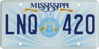 MS license plate LNQ420