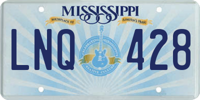 MS license plate LNQ428