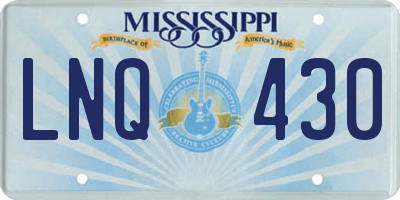 MS license plate LNQ430