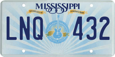 MS license plate LNQ432