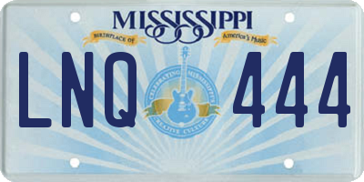 MS license plate LNQ444