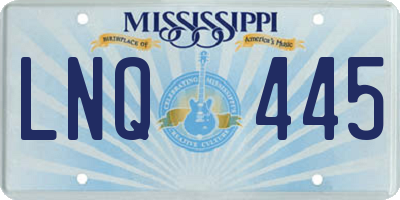 MS license plate LNQ445