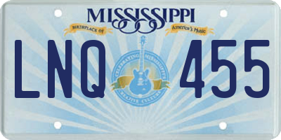 MS license plate LNQ455