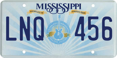 MS license plate LNQ456