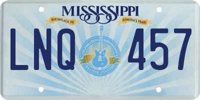 MS license plate LNQ457