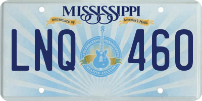 MS license plate LNQ460