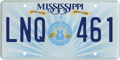 MS license plate LNQ461