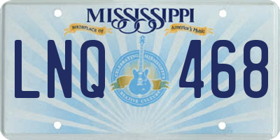 MS license plate LNQ468