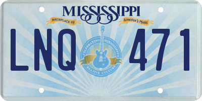 MS license plate LNQ471