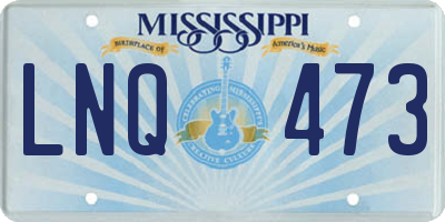 MS license plate LNQ473