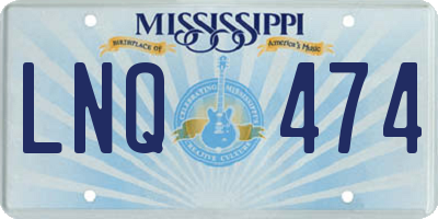 MS license plate LNQ474