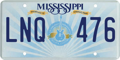 MS license plate LNQ476