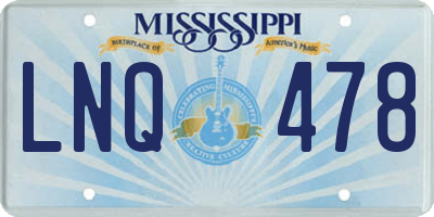 MS license plate LNQ478