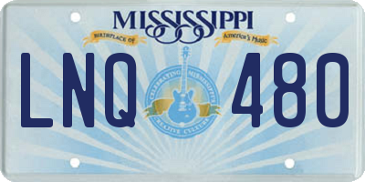 MS license plate LNQ480