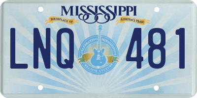 MS license plate LNQ481