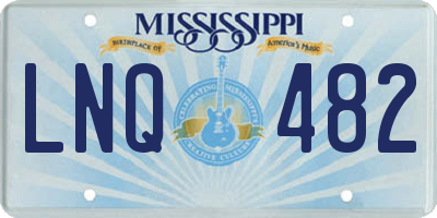 MS license plate LNQ482