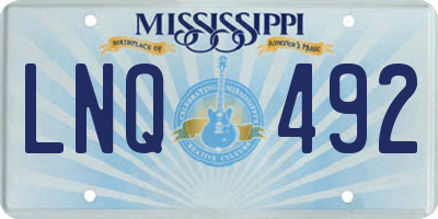 MS license plate LNQ492