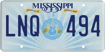 MS license plate LNQ494