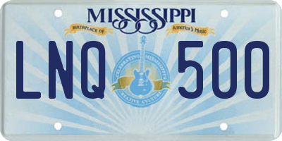 MS license plate LNQ500