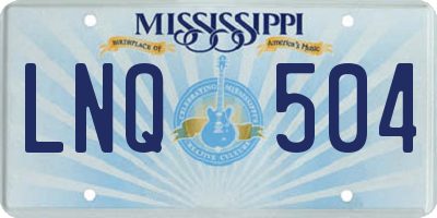 MS license plate LNQ504