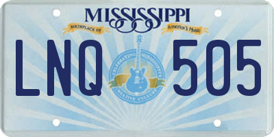 MS license plate LNQ505