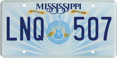 MS license plate LNQ507