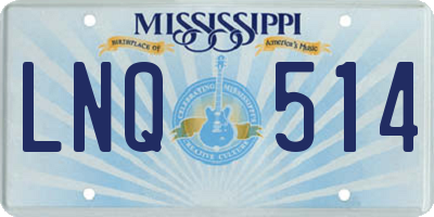 MS license plate LNQ514