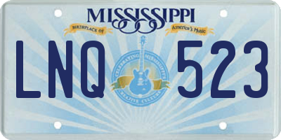 MS license plate LNQ523