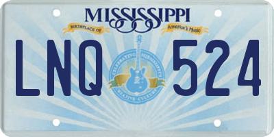 MS license plate LNQ524