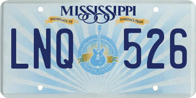 MS license plate LNQ526