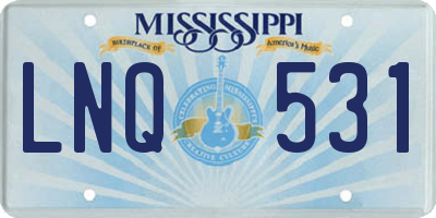 MS license plate LNQ531