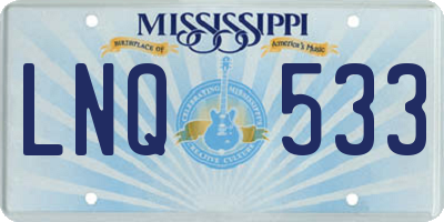 MS license plate LNQ533