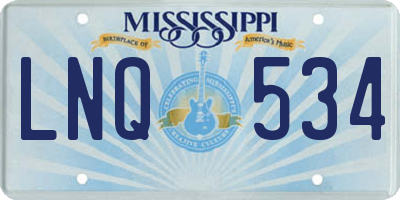 MS license plate LNQ534
