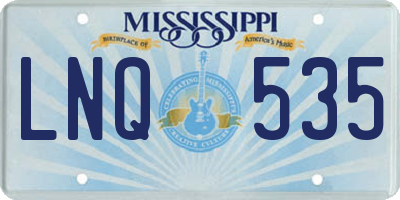 MS license plate LNQ535