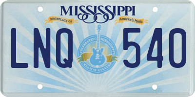 MS license plate LNQ540