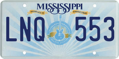 MS license plate LNQ553