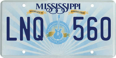 MS license plate LNQ560