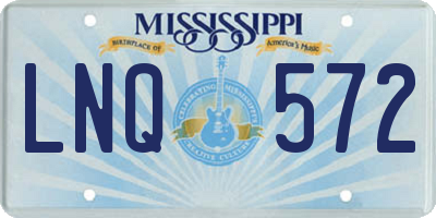 MS license plate LNQ572