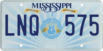 MS license plate LNQ575