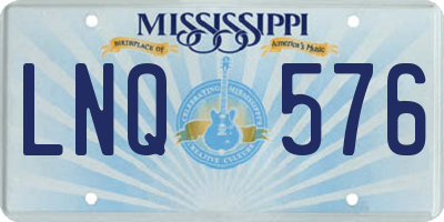 MS license plate LNQ576
