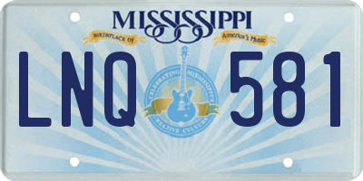 MS license plate LNQ581